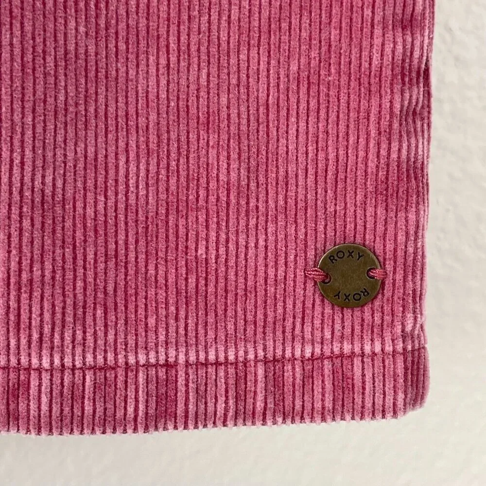ROXY Womens Medium Unforgettable Fall Dusty Rose Corduroy Button Mini Skirt - Picture 4 of 11